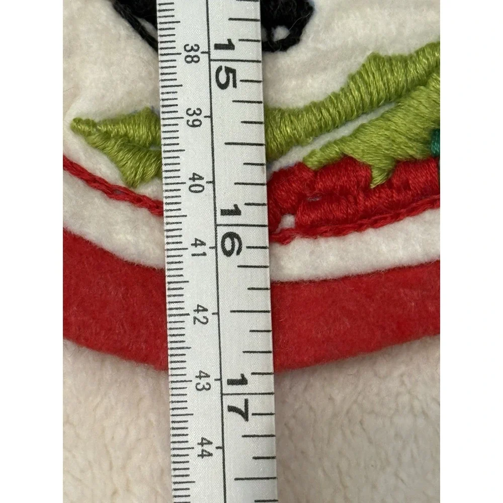 VTG‎ Columbia Minerva SKATING BUNNIES Crewel Felt Christmas Stocking FINISHED